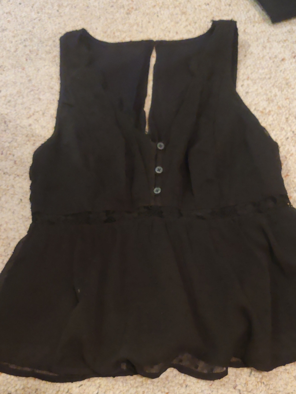 A&F Black Eyelet Blouse Xs